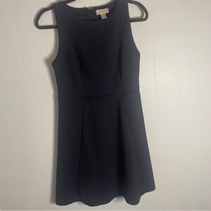 LOFT Dress Women Size 4 Black Purple Dotted Sleeveless Stretch Elegant